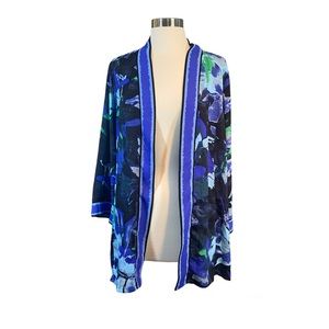 Bob Mackie Wearable Art Open Front Semi-Sheer Jacket NWT Sz M (BK)